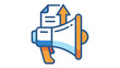 © MDHAZROT - Digital marketing strategy vector icon featuring online advertising megaphone and social media elements for business promotion and web analytics illustration on a clean white background.