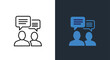 © Ryan - Vector conversation icon set with speech bubbles and people - Minimalist, flat icon, outline, glyph, linear, clipart, sticker - icon set