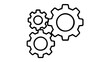 © Jahan  - Three interlocking steel gears of varying sizes in a mechanical system vector icon illustration for industrial process engineering and technical development on a professional clean background.