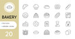 © Семионова Светлана - linear bakery icon set witch fresh bread and pastries.