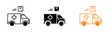 © Icon shop - Ambulance icon set line solid and outline styles
