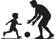 © ABDUR - Father Playing Ball With Child Black Silhouette Vector
