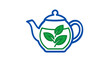 © MAHFUJ - Artistic glass leaf teapot vector icon illustration representing peaceful tea rituals and wellness, colorful linear graphic for spa and relaxation branding isolated on white background.