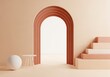© Sejjil - Minimalist archway entrance with geometric steps and soft lighting