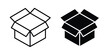 © basit - Cardboard box icon concept editable stroke outline. flat vector illustration.