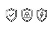 © MDTAHIDURRAHMAN - security shield icons with checkmark padlock and lightning bolt