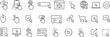 © Monivara Creations - Set of black line icons representing various computer mouse cursor interactions and different digital user interface navigation web control elements