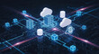 © m.zulfiqar - Cloud computing network infrastructure with data storage and global connectivity
