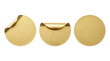 © SnapVerse - Gold foil round stickers isolated on transparent background png