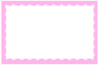 © Monika Jurczyk - Pink scalloped border horizontal frame. Cute bubble edge rectangular landscape template for planner cards, photo, labels, invitations, stationery, scrapbook layouts, creative temples. High-res PNG
