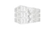 © Siti - Modern Modular Capsule Architecture Line Art - Futuristic Micro-Apartment Design with Spiral Staircase - Technical Drawing of Sustainable Urban Housing Concept