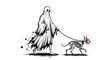 © Ayudia - Ghost walking a skeleton dog 1.