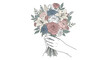 © natural - Hand holding bouquet of flowers.