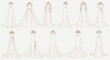 © Dwi Prasetyo - Collection of white wedding dresses displayed.