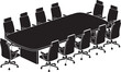 © Darkza - Large conference table with office chairs around it