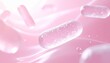 © SerumCreative_AI - 乳酸菌サプリと善玉菌を表現したクリーンなバイオテクノロジー背景 ジェネレーティブAI