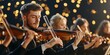 © Ilja - Talented musicians performing a captivating symphony on stage with elegant violin instruments.