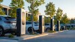 © melnik.design - Bornes de recharge pour voitures électriques dans un parking moderne