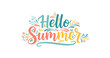 © supplement - Colorful hello summer handlettered script with decorative flourishes