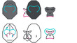 © Md - Silverback gorilla face colorful line vector icon illustration featuring an editable stroke for easy customization on a white background, perfect for powerful wildlife and safari animal design work.