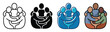 © Mr. Stocker - Four stylized icons depicting three abstract figures embracing each other, symbolizing community and support
