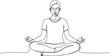 © Sugar - Meditating Person, Lotus Pose, Mindfulness, Single Line Drawing