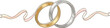 © Amanda - Interlocking Gold and Silver Wedding Rings with Elegant Ribbon, Romantic Marriage Vector Illustration
