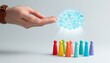 © Ocang - A hand offers a glowing cloud of communication icons to colorful figures