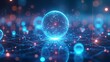 © Main - Abstract Digital Sphere with Glowing Energy and Bokeh Effect.