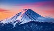 © Jeffrey - serene mount fuji during blue hour with rainbow hues in the sky and snowy terrain