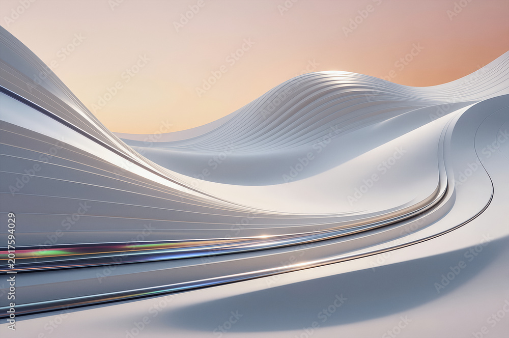 Architecture Texture Ridges Sculptural architecture features sweeping white curves and metallic ...