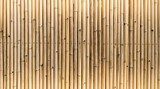 Bamboo sticks arranged vertically forming a natural Chinese background texture. China.
