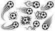 © Vector Design - Soccer ball motion vector set with speed lines explosion and comic effects on white background
