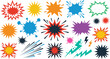 © MdImran - Explosion speech bubbles and comic blast effect icons, burst and boom sound symbols