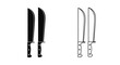 © RIPON - Machetes illustration with black silhouette and line art style