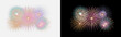 © Pixora - Colorful fireworks display isolated on transparent background, glowing multicolor celebration burst effect, festive sparkle shower shine, shimmering party glow overlay, fireworks png, cutout