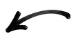 © dirtyfellas - Curved black arrow pointing left in hand drawn marker style. Creative urban directional element for modern streetwear graphic design.