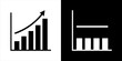 © matahari - Upward trend graph versus flatline analysis on white and black backgrounds