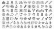 © Md - Healthcare linear outline icon set with medical and hospital symbols