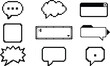 © Designishkul - Various pixel art speech bubbles and frame windows for game user interface layouts isolated on transparent background design.