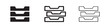 © liubomir118809 - Set of three stacking tray icons in solid, outline, and doodle styles