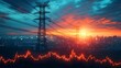 © Chandrika - Energy investment chart with utility poles and wires banner
