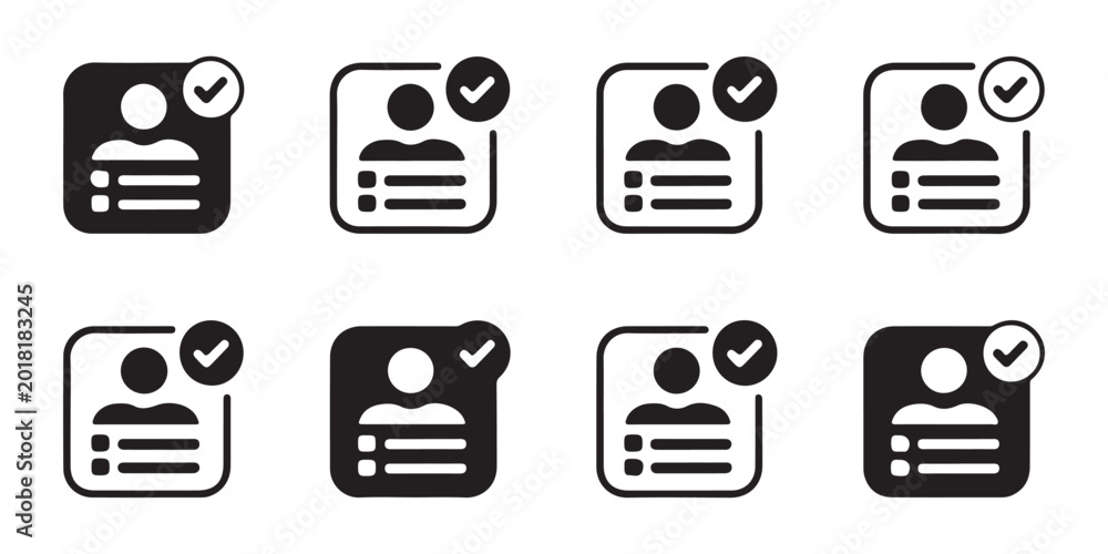 Profile registration form icons featuring user photo area and ...