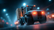 © piai - Forklift Operator Lifting Wooden Pallet Dim Warehouse Cinematic Industrial Photography