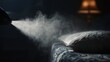 © TensorSpark - Bed bug heat treatment scene showing heated steam or smoke near mattress and pillow representing pest control remediation.
