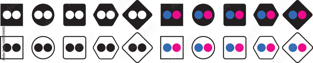 flickr logo icon. Flickr Photo Sharing Photography Platform Icon ...