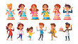 © Murshida - Celebration Cake Fun: A diverse group of children and adults react with delight, surprise, and anticipation to beautifully decorated celebration cakes, capturing the joyous spirit of a party.