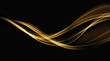 © Maryna Stryzhak - Vector Abstract Shiny Glowing Gold Color Wave. Transparent Golden Wavy Lines. Elegant Luxury background. Black BG