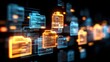 © setiadio - Digital data folders abstract representation on dark background