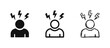 © drawing lines - Stress Icons - Person with Lightning Bolt Symbols in Solid, Outline, and Sketch Styles